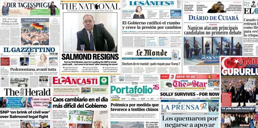 Unes de presse du 31 août 2018