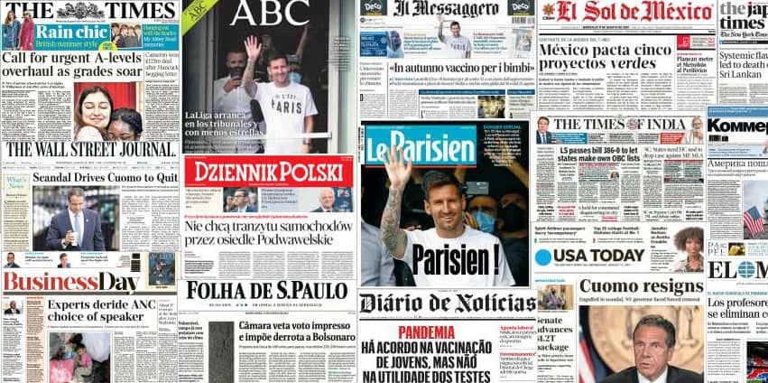 Unes de presse du 11 août 2021