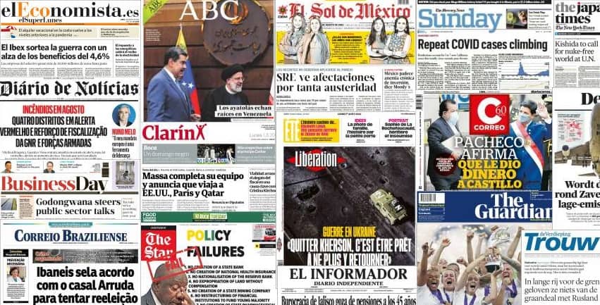 Quelques unes de presse du 1er août 2022