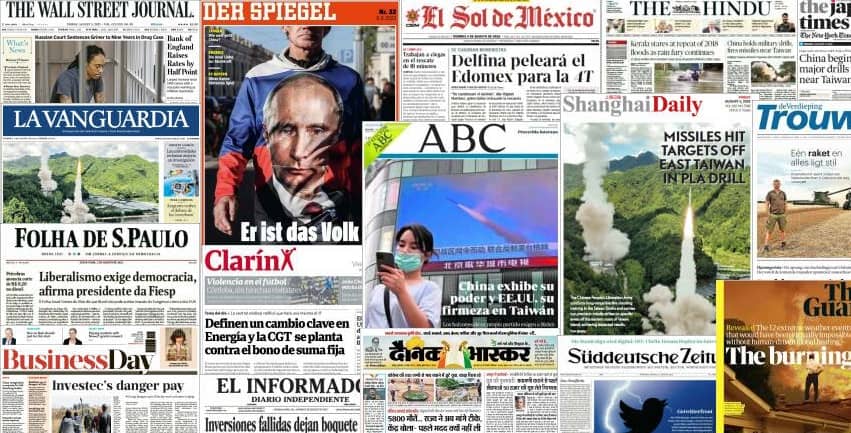 Quelques unes de presse du 5 août 2022