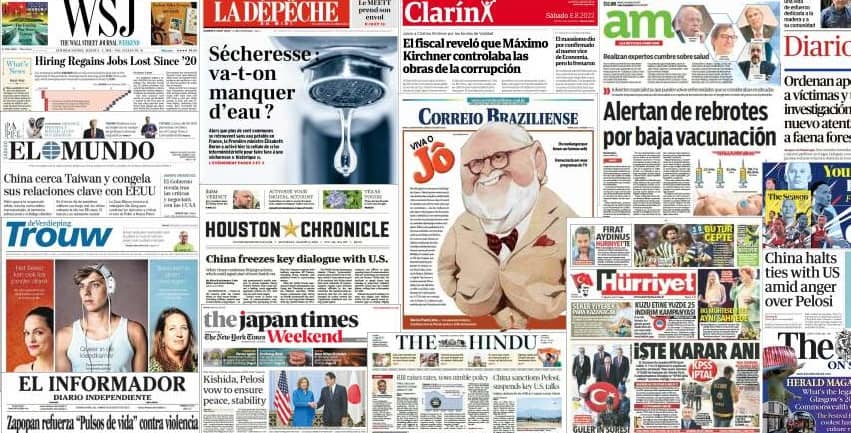 Quelques unes de presse du 6 août 2022