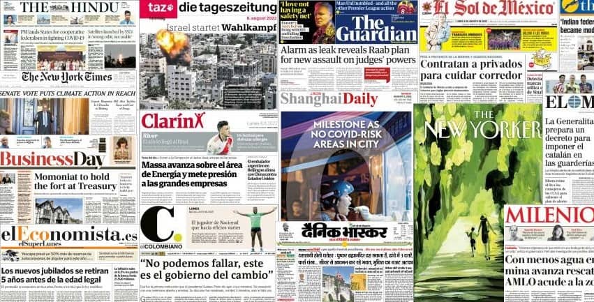 Quelques unes de presse du 8 août 2022