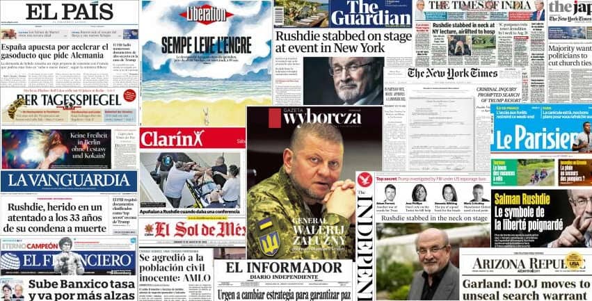 Quelques unes de presse du 13 août 2022