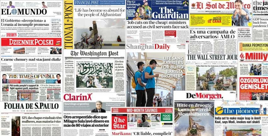 Quelques unes de presse du 16 août 2022