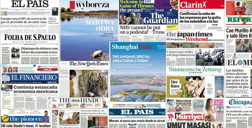 Quelques unes de presse du 20 août 2022