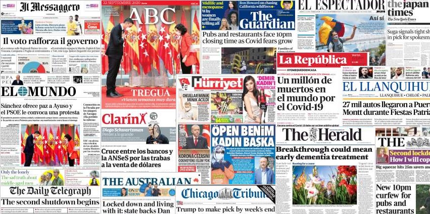 Unes de presse du 22 septembre 2020