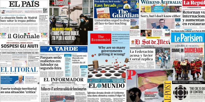 Unes de presse du 26 et 27 septembre 2020