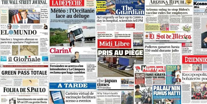 Unes de presse du 15 septembre 2021