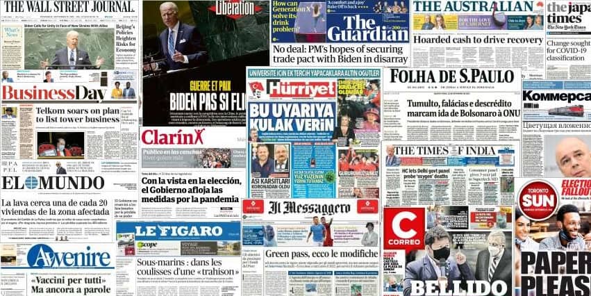 Unes de presse du 22 septembre 2021