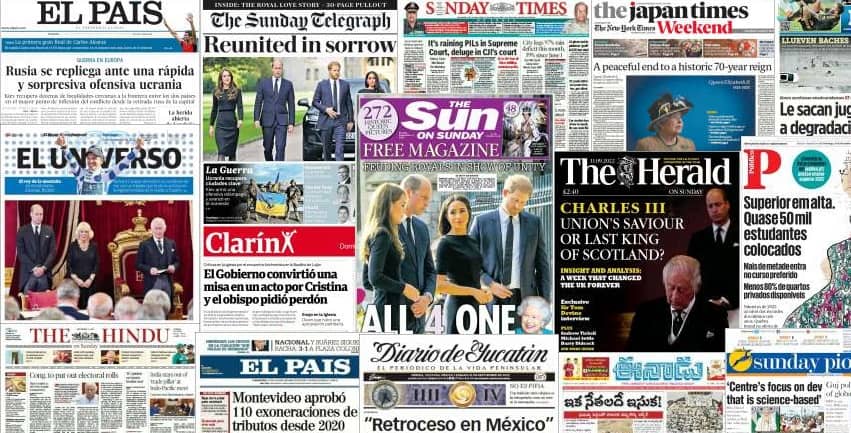 Quelques unes de presse du 11 septembre 2022