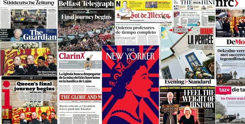 Quelques unes de presse du 12 septembre 2022