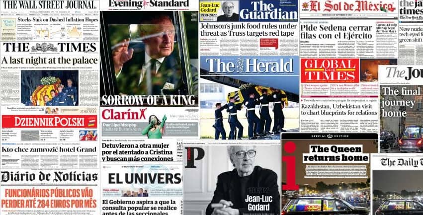 Quelques unes de presse du 14 septembre 2022