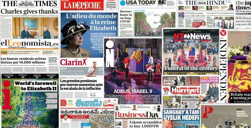 Quelques unes de presse du 19 septembre 2022