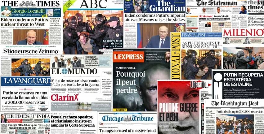 Quelques unes de presse du 22 septembre 2022
