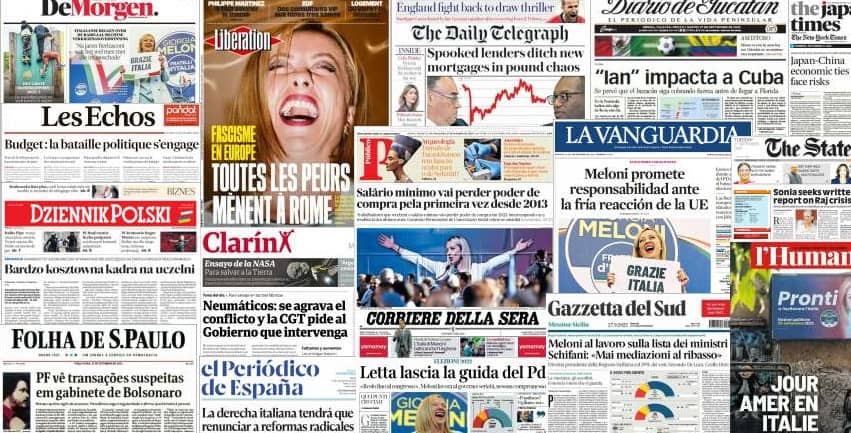 Quelques unes de presse du 27 septembre 2022