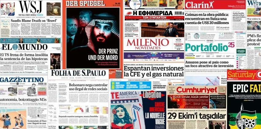 Unes de presse du 20 octobre 2018