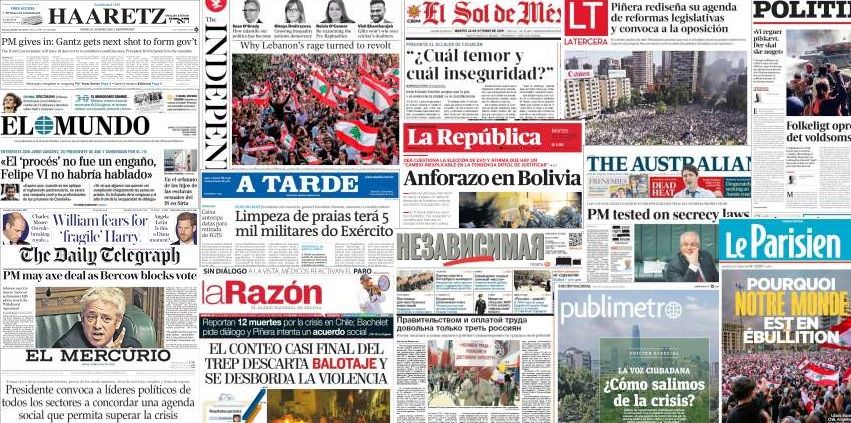 Unes de presse du 22 octobre 2019