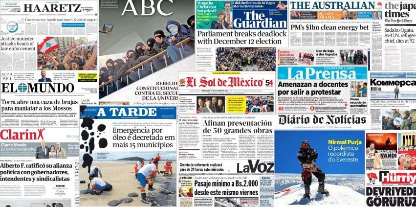 Unes de presse du 30 octobre 2019