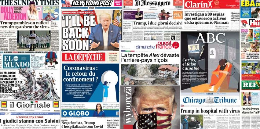 Unes de presse du 3 et 4 octobre 2020