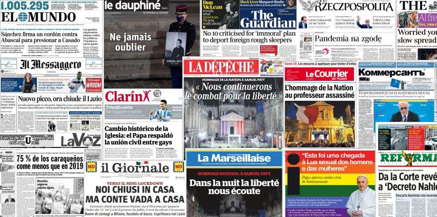 Unes de presse du 22 octobre 2020