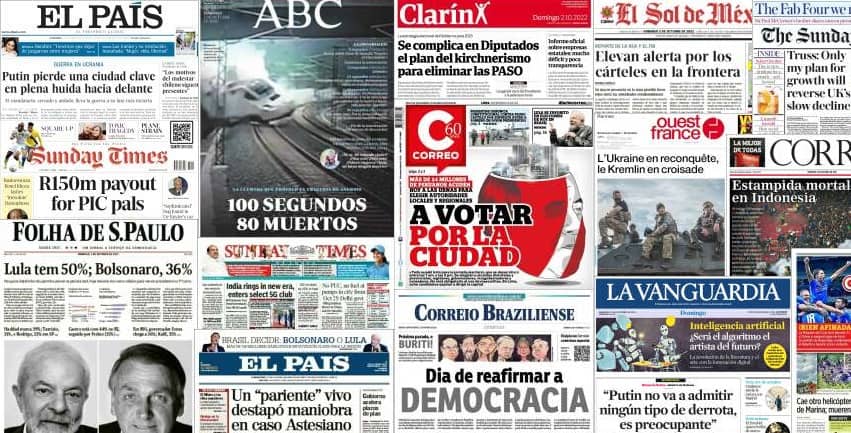 Quelques unes de presse du 2 octobre 2022