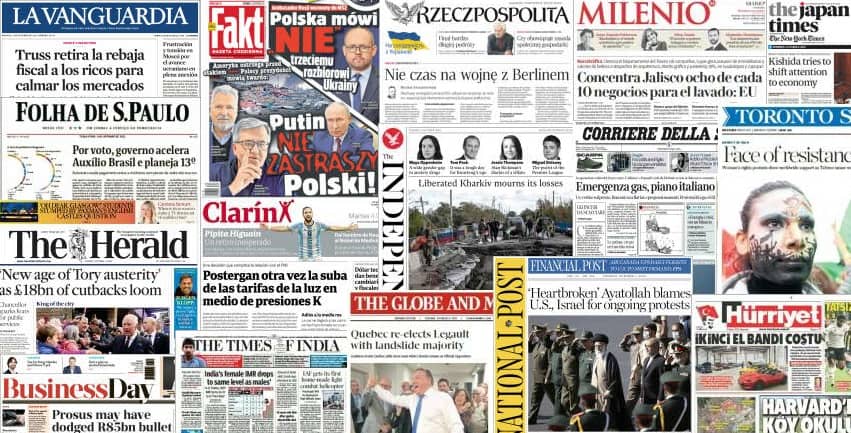 Quelques unes de presse du 4 octobre 2022