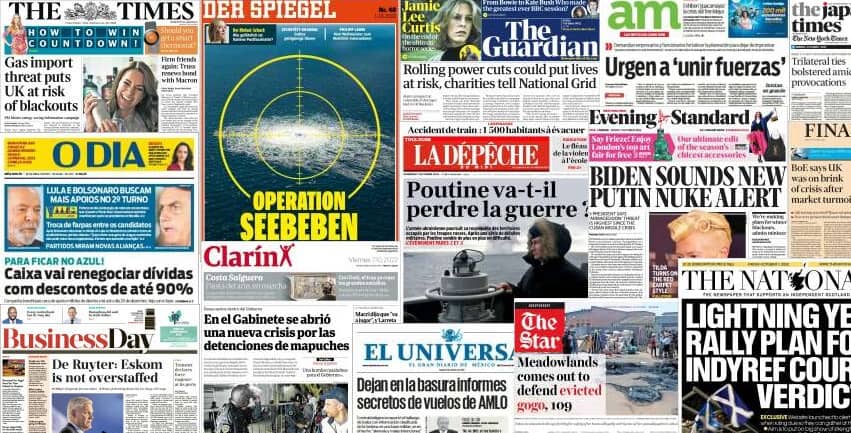 Quelques unes de presse du 7 octobre 2022