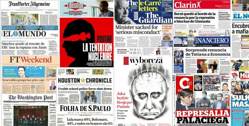 Quelques unes de presse du 8 octobre 2022