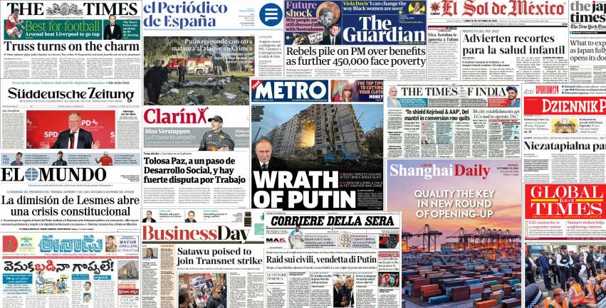 Quelques unes de presse du 10 octobre 2022