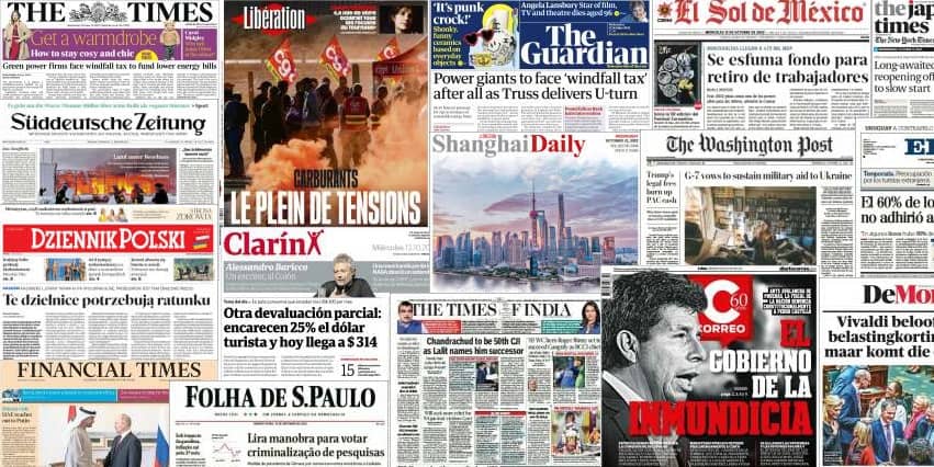 Quelques unes de presse du 12 octobre 2022
