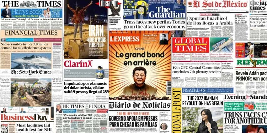 Quelques unes de presse du 13 octobre 2022