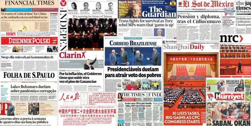 Quelques unes de presse du 17 octobre 2022
