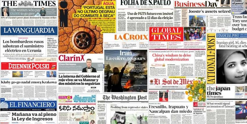 Quelques unes de presse du 19 octobre 2022