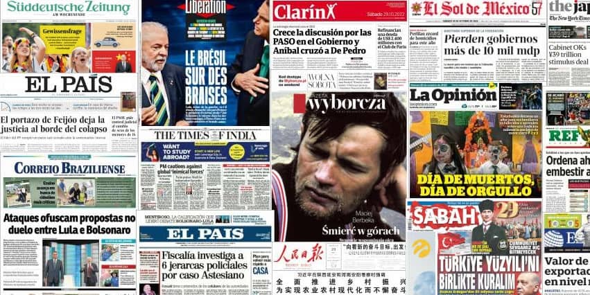 Quelques unes de presse du 29 octobre 2022