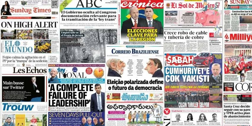 Quelques unes de presse du 30 octobre 2022