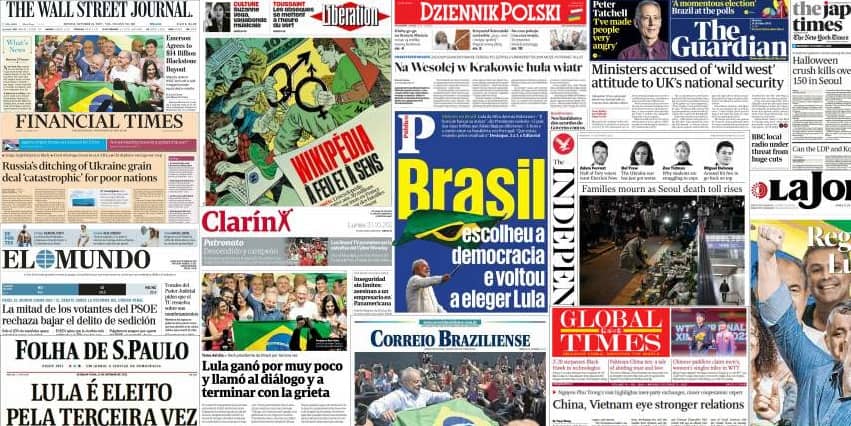Quelques unes de presse du 31 octobre 2022