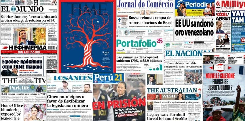 Unes de presse du 2 novembre 2018