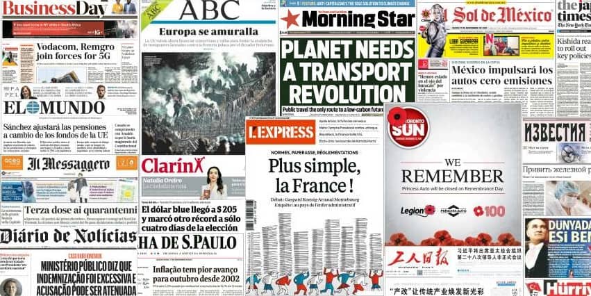 Unes de presse du 11 novembre 2021