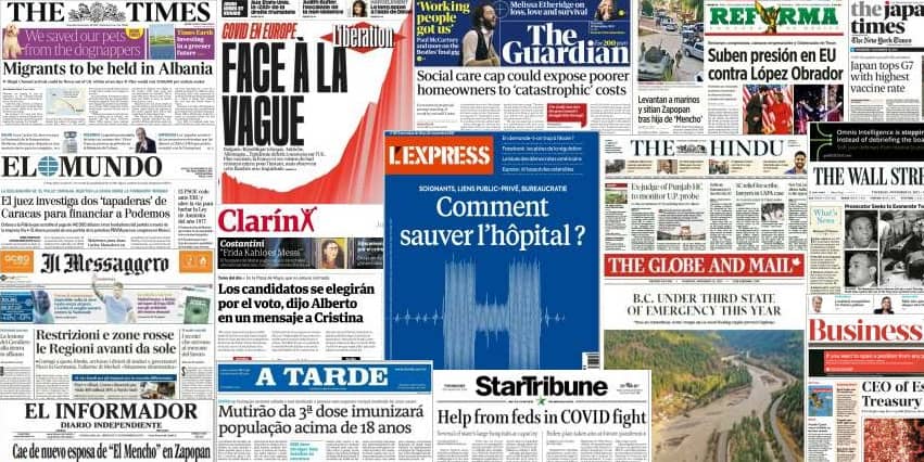 Unes de presse du 18 novembre 2021