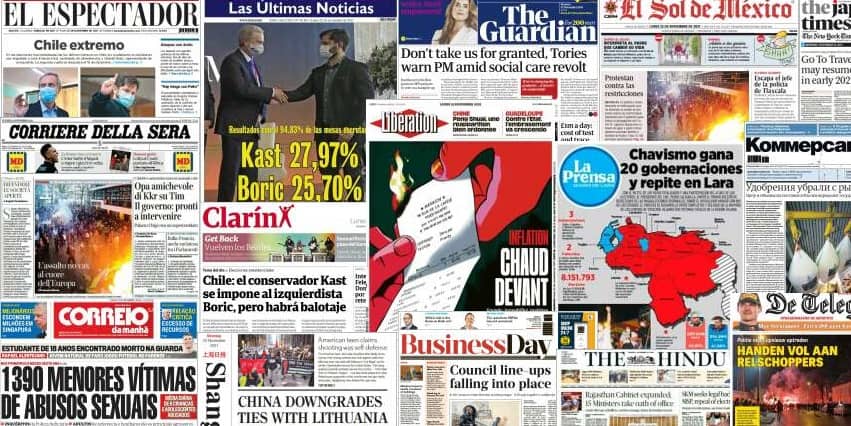 Unes de presse du 22 novembre 2021