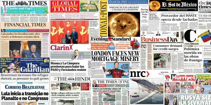 Quelques unes de presse du 1er novembre 2022