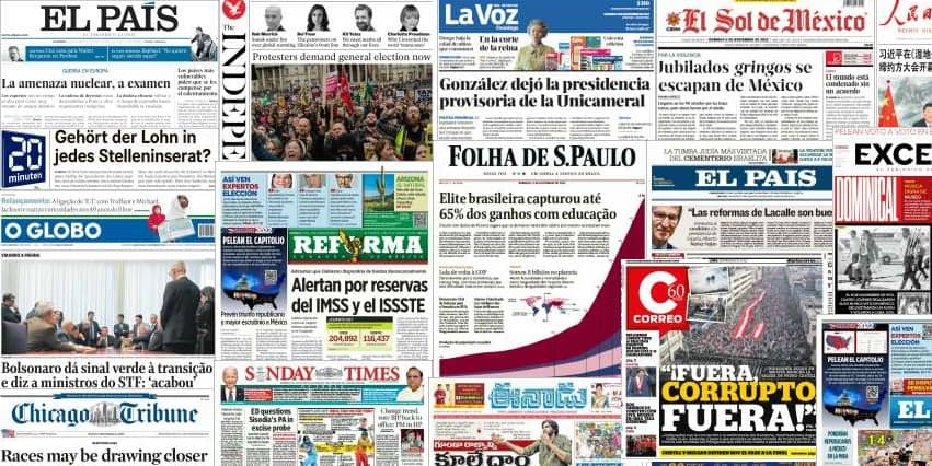 Quelques unes de presse du 6 novembre 2022