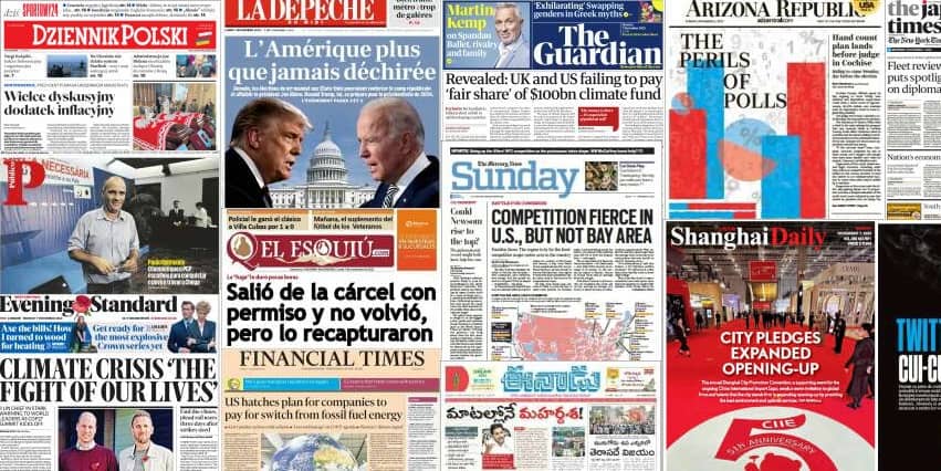 Quelques unes de presse du 7 novembre 2022