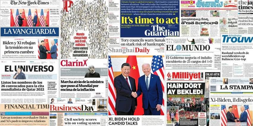 Quelques unes de presse du 15 novembre 2022