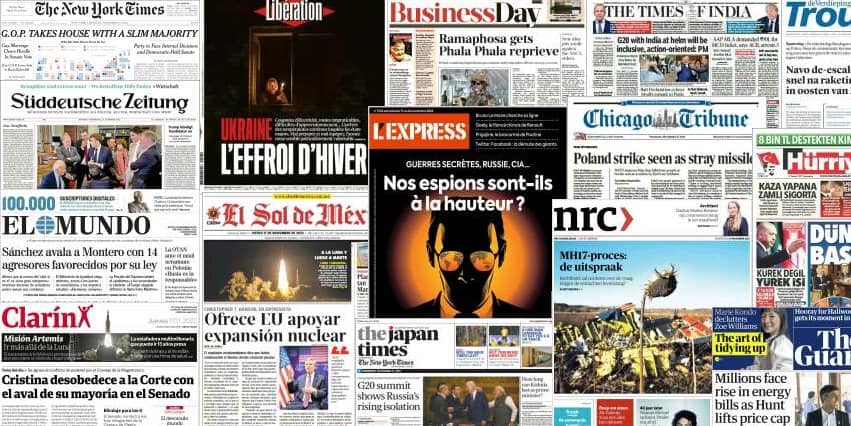 Quelques unes de presse du 17 novembre 2022