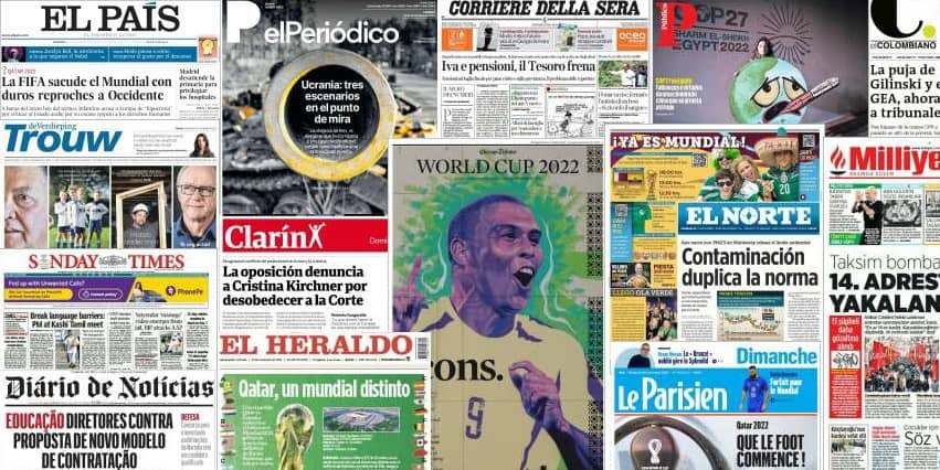 Quelques unes de presse du 20 novembre 2022