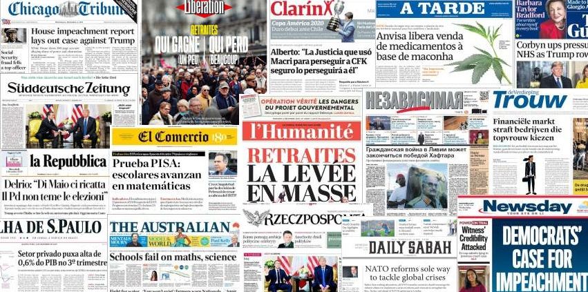 Unes de presse du 4 décembre 2019