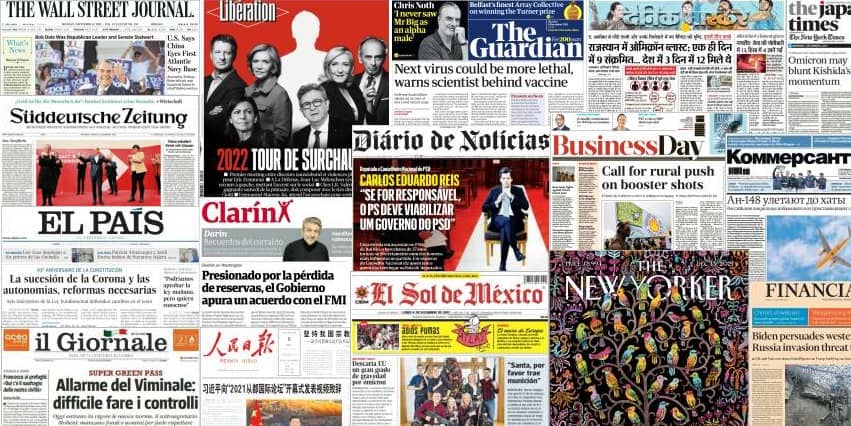 Unes de presse du 6 décembre 2021