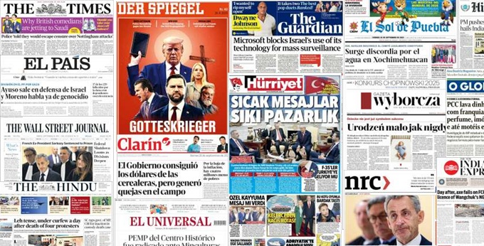 Unes de presse du 26 septembre 2025
