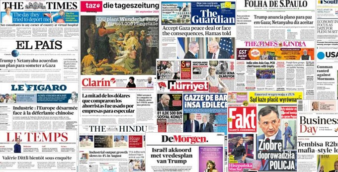 Unes de presse du 30 septembre 2025